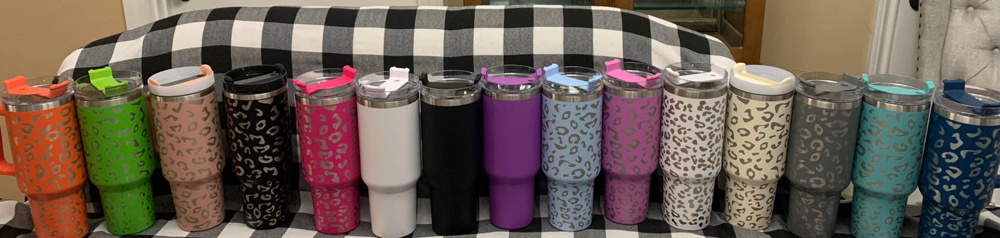 40oz Tumblers- Leopard and Solid Colors