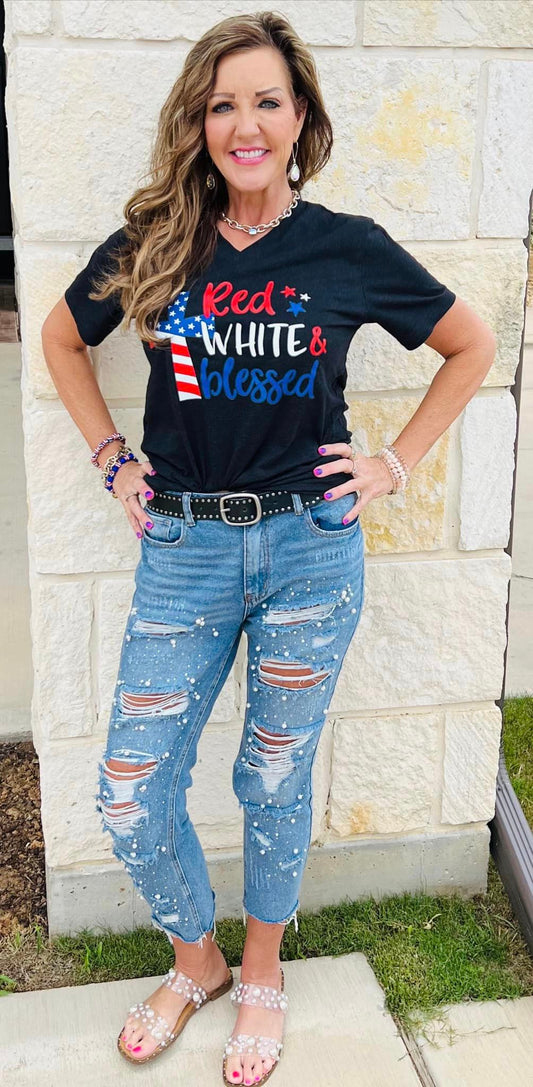 Red White and Blessed Tee