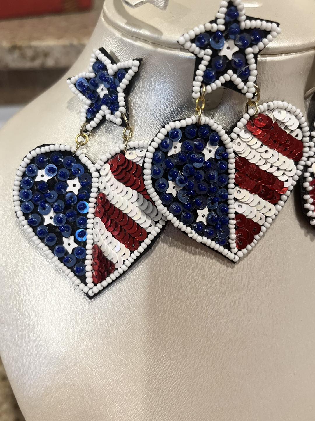 Sequin Patriotic Earrings